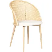 Beliani Esszimmerstuhl 2er Set Hellbeige und Helle Holzoptik Metall mit Hoher Rückenlehne Wiener-Geflecht Retro Stil Wohnzimmer Küche Wohnküche