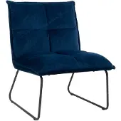 Livin24 Bronx71 Samt Sessel Malaga modern blau