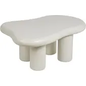 Beliani Couchtisch Weiß aus MDF und PVC 100 x 70 x 40 cm Asymmetrische Form Modernes Design Minimalistisch für Wohnzimmer