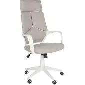 Beliani Bürostuhl Taupe und Weiß Stoffbezug Höhenverstellbar Drehbar mit Armlehnen Bremsbaren Rollen Modern Arbeitszimmer Drehstuhl Arbeitsstuhl