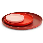 Vitra Trays Tablett set of 3 Red - , Rot, für Küche, Kunststoff