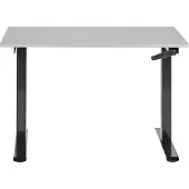 Beliani Schreibtisch Grau & Schwarz Melamin 120x72cm Manuell Höhenverstellbar Rechteckig mit Kurbel Metallgestell Modern Büro Steh-Sitz-Tisch Stehtisch