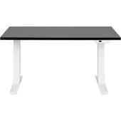 Beliani Schreibtisch Schwarz & Weiß Melamin 120x72cm Elektrisch Höhenverstellbar Rechteckig mit USB Metallgestell Modern Büro Steh-Sitz-Tisch Stehtisch