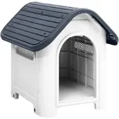 vidaXL Hundehütte Grau 59x75x66 cm Polypropylen