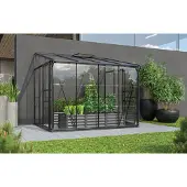 Pergart Vitavia, Anlehn-Gewächshaus "Osiris 5200", schwarz, 5,2 m², 3 mm ESG, 6 mm HKP