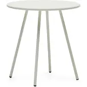 Natur24 Gartentisch Montjoi 70 x 70x 74 cm Stahl mit weißem Finish Möbelstück Neu