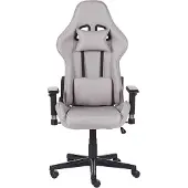 Beliani Bürostuhl Hellgrau Sotffbezug Höhenverstellbar Drehbar Verstellbare Armlehnen Wippmechanismus Regulierbare Rückenlehne Modern Gaming Stuhl