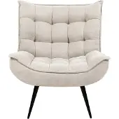 Beliani Alvesta Polsterarmchair, modern und gemütlich, mit dicker Stoffpolsterung, in Hellbeige (B73 x 92 cm)