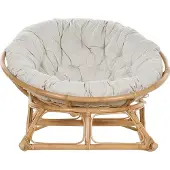 Beliani Schaukelstuhl Natur / Beige aus Rattan mit Kissen Boho Stil Indoor Outdoor