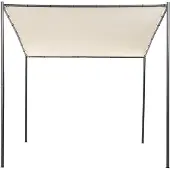 Beliani Pergola in Beige 282 x 294 cm Schwarzer Rahmen für Garten Terrasse Außenbereich Outdoor Pavillon Gartenpavillon