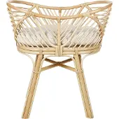 Beliani Stubenbett Natürlicher Farbton Rattan mit Gestell Polster Cremeweiß Boho Design Babyzimmer Ausstatung Zubehör Babybett Moseskorb Stubenkrob