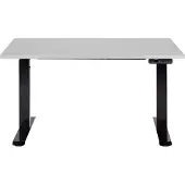 Beliani Schreibtisch Grau & Schwarz Melamin 120x72cm Elektrisch Höhenverstellbar Rechteckig mit USB Metallgestell Modern Büro Steh-Sitz-Tisch Stehtisch