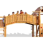 Fungoo Spielturm Anbauteil Modul Rainbow: Brücke aus Fichtenholz mit Fernglas für Gartenspielhaus , LxBxH: 266 x 80 x 235 cm; 03315