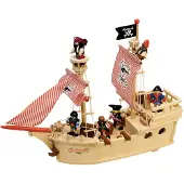Bigjigs Toys The Paragon Pirate Ship, Schiff, Paragon Pirate Ship, 3 Jahr(e), Mehrfarbig