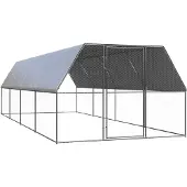 vidaXL Outdoor-Hühnerkäfig 3x8x2 m Verzinkter Stahl