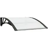 vidaXL Türvordach Schwarz und Transparent 100x75 cm Polycarbonat
