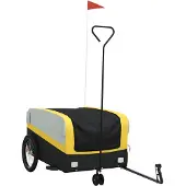vidaXL Fahrradanhänger Schwarz und Gelb 45 kg Eisen