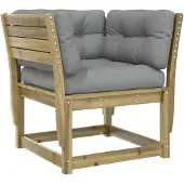 vidaXL Gartensofa mit Armlehnen und Kissen Kiefernholz Imprägniert