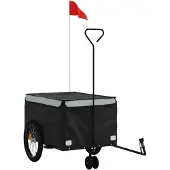 vidaXL Fahrradanhänger Schwarz und Grau 45 kg Eisen