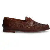 Manfield Cognacfarbene Leder-Loafer | Größe 44