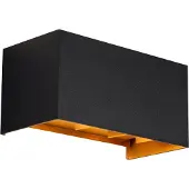 QAZQA Außenwandleuchte schwarz mit Gold inkl. LED 4-flammig IP54 - Edwin