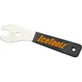 Icetoolz Kegelgleitschlüssel 15 mm - - LF 4715 - Ergonomisch - CR-Mo-Stahl - Gummigriff - Schwarz/Silber - Flachkopf