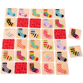 Bigjigs Holz Memory Spiel Socken - Lernspiel für Kinder Gedächtnis