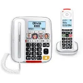 SwissVoice Xtra 3355 Combo, DECT-Telefon, Kabelloses Mobilteil, Freisprecheinrichtung, 100 Eintragungen, Anrufer-Identifikation, Weiß