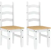 vidaXL Essstühle 2 Stk. Corona Weiß 42x47x107 cm Massivholz Kiefer