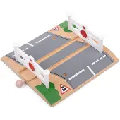 Bigjigs Hölzerne Schienen-Bahnübergang