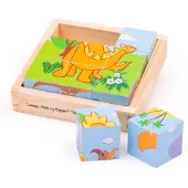 Bigjigs Toys Bilderwürfel Dinosaurier / 9 Teile / ab 3 Jahren