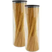 OTIX Vorratsglas mit Deckel Set von 2 1320ml Schwarz Holz