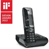Gigaset COMFORT 550A, Analoges/DECT-Telefon, Kabelloses Mobilteil, Freisprecheinrichtung, 200 Eintragungen, Anrufer-Identifikation, Schwarz