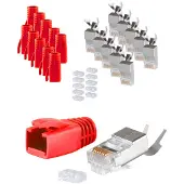 Shiverpeaks BS72067-10R, RJ-45, Metallisch, Rot, Gold, 10 Stück(e)