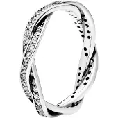 Pandora 190892CZ-50 verflochtener Silberring mit Zirkonia - Gr. 50