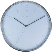 Nextime Essential Silver, Wand, Quarzuhr, Rund, Silber, Weiß, Metall, Glas