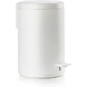 Zone Denmark Pedaleimer Rim, Treteimer, Mülleimer, Kosmetikeimer, Badeimer, Aluminium / ABS, White, 3 L, 14496