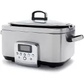 Greenpan Slow Cooker 6.0 L 8 Programme Aluminium gehärteter Glasdeckel