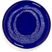 Serax Servierteller Feast Tableware by Ottolenghi Dark Blue Dots White 35 cm