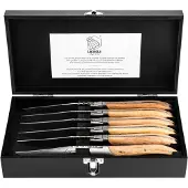 Laguiole Steakmesser Luxury Line Eichenholz Stonewash (6-teilig)