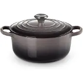 Le Creuset Signature Bräter 20 cm rund Flint, Emaille hell
