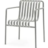 HAY Gartenstuhl Palissade Dining Armchair Sky Grey Powder Coated Steel