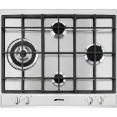 Smeg P261XGH Einbau-Gaskochfeld aus Edelstahl, 4 Brenner