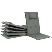 Beliani Auflage für Gartenstuhl Graphitgrau Polsterbezug 6er Set Gartenmöbel