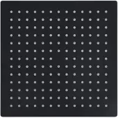 The Living Store Regenbrause Edelstahl 25x25 cm Quadrat Schwarz