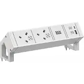 Bachmann Multi-Tischsteckdose Aufb 1USB 902.3230 weiß Aluminium