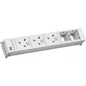 Bachmann Multi-Tischsteckdose EB weiß Aluminium 916.711