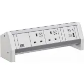 Bachmann DESK ws 2xUK 1xUSB A/C 22W GST18 RAL9010