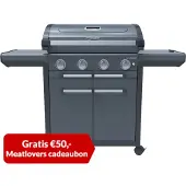 Campingaz 4 Serie Premium Gasgrill mit Seitenbrenner, emaillierter Kochfläche und InstaClean Aqua System