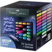 Faber-Castell 254602 Metallic & Neon Precision Chisel Tip Pastel Filzstift 24 Einheiten